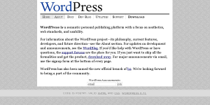 Η αρχική σελίδα του wordpress.org το 2003