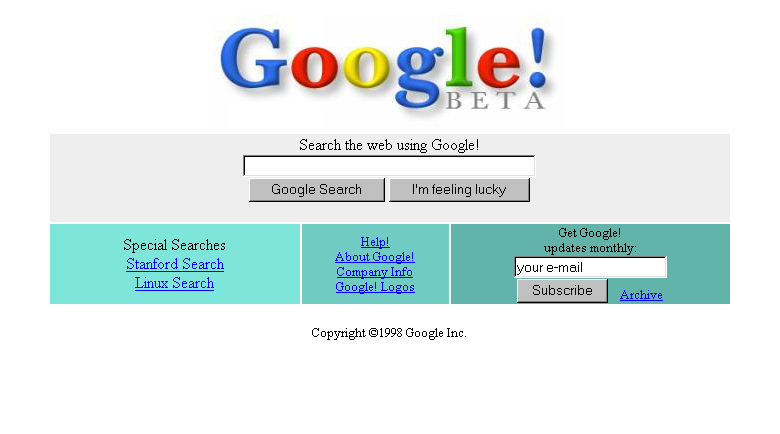Tο Google Search του 1998